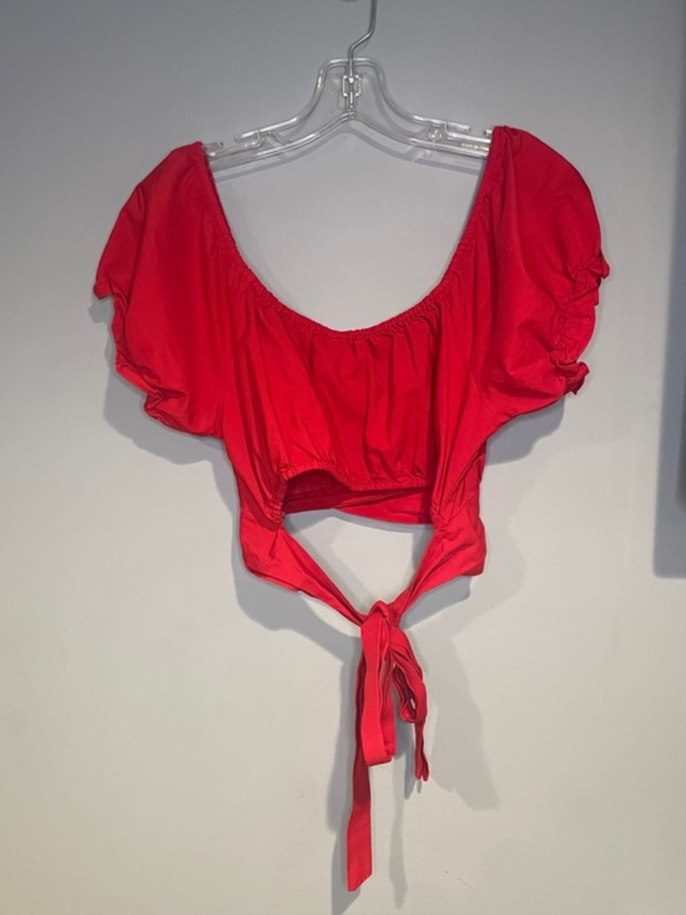Live 4 Truth Red Tie-Back Puff Sleeve Crop Top